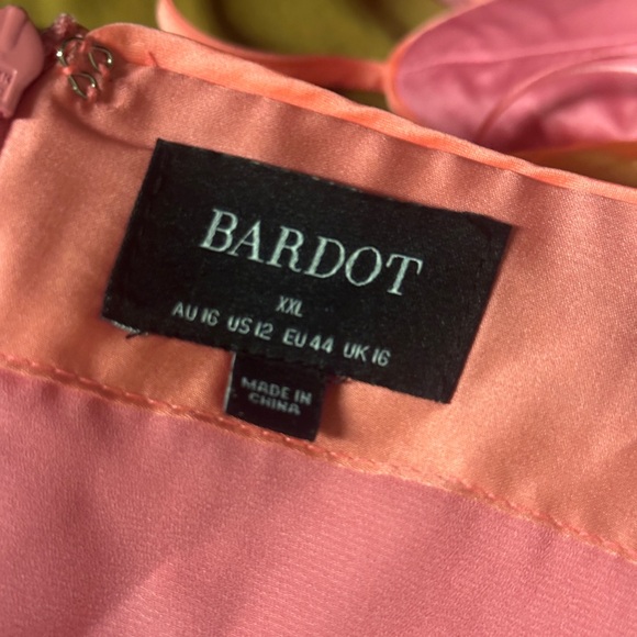 Bardot Womens Karlotta Pink Satin Back Tie Long Slip Dress XXL